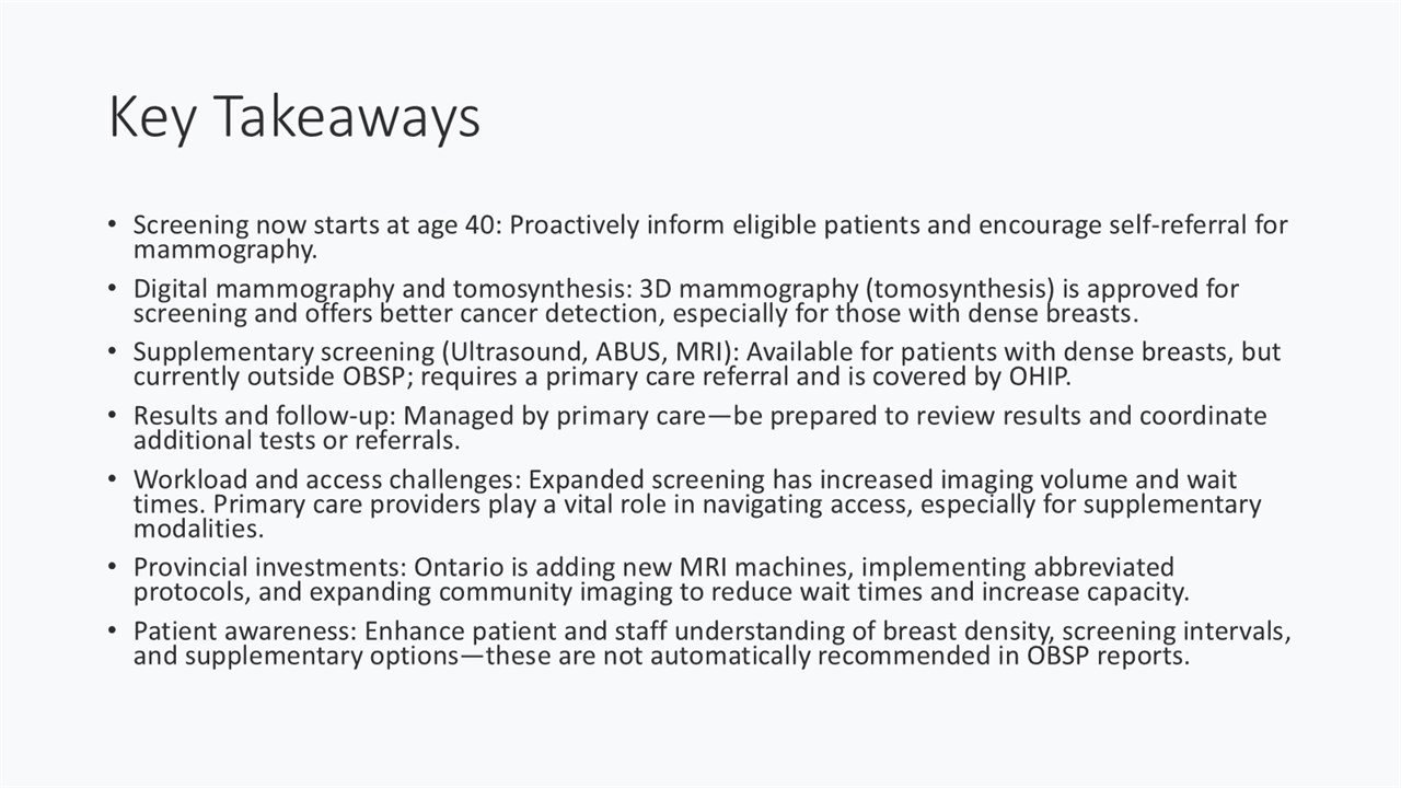 Before: key takeaways as seven long bullet points in small text on a white slide.