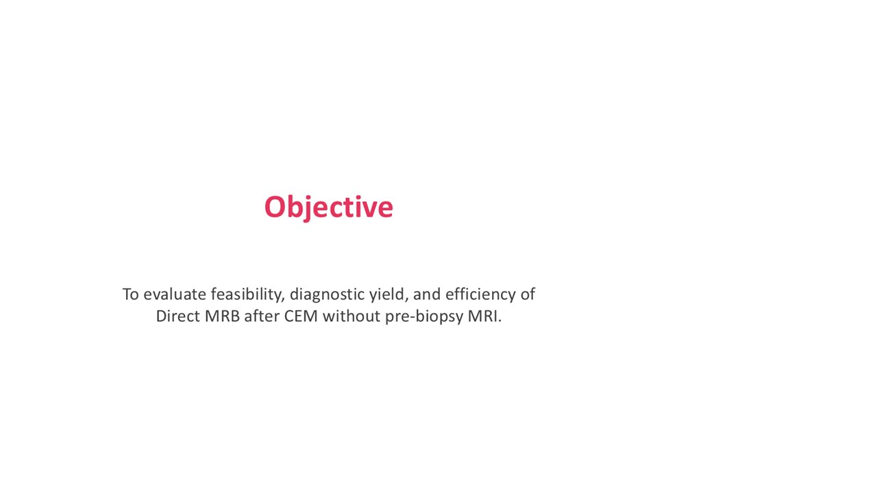 Before: a white slide with a small pink heading, Objective, and two lines of centred text.
