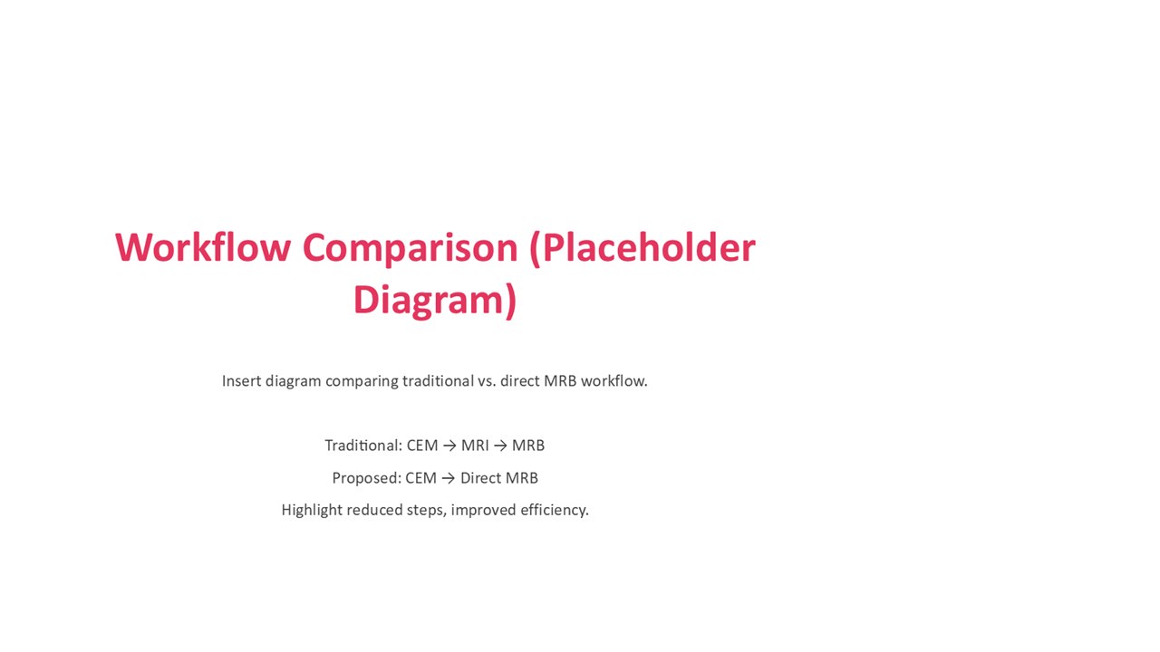 Before: a white slide titled Workflow Comparison (Placeholder Diagram) with four lines of notes describing the diagram to draw.